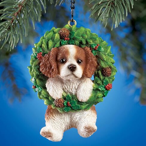 Collections Etc Hand Painted Pet-in-Wreath Hanging Christmas Tree Ornament in Saudi Arabia