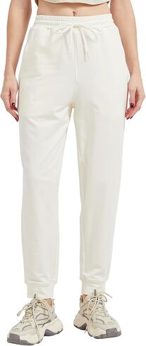 netdraw Women's Ultra-Soft Bamboo Viscose Sweatpants Cotton Lounge Yoga Jogger Tapered Pants in Kuwait