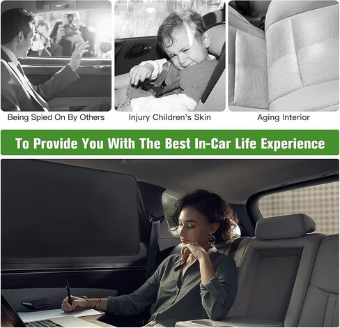 ZATOOTO Car Window Shades | Adjustable Extendable Rods for Custom Fit | Premium Blackout Car Curtain | Baby & Pet Sun Protection | Side & Rear Window Cover for SUVs, Vans, Trucks in Kuwait