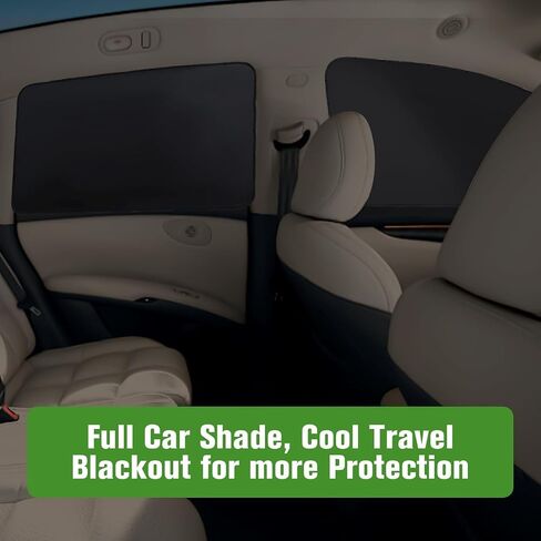 ZATOOTO Car Window Shades | Adjustable Extendable Rods for Custom Fit | Premium Blackout Car Curtain | Baby & Pet Sun Protection | Side & Rear Window Cover for SUVs, Vans, Trucks in Kuwait
