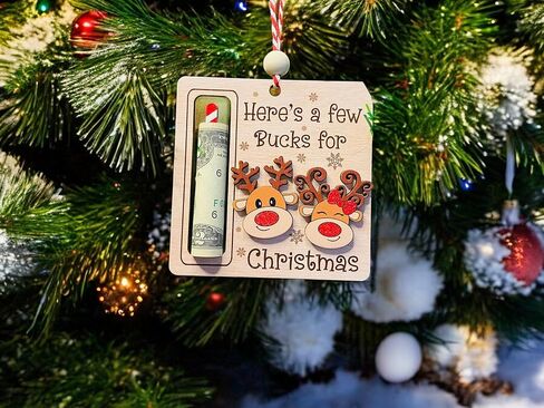 AXAHUHA Reindeer Money Holder, Cute Money Holder Christmas Wooden Ornament, Here’s A Few Bucks for Christmas Hanging Ornament in Saudi Arabia