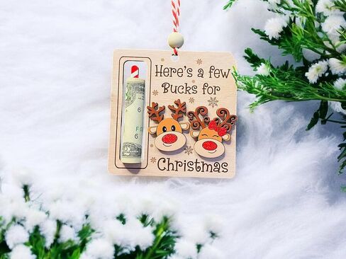 AXAHUHA Reindeer Money Holder, Cute Money Holder Christmas Wooden Ornament, Here’s A Few Bucks for Christmas Hanging Ornament in Saudi Arabia