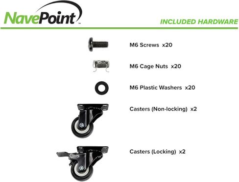 NavePoint 25U 2 حامل خادم بإطار مفتوح لمعدات 19 بوصة، AV، الشبكات، أجهزة البيانات وتكنولوجيا المعلومات، حامل 2 حامل 25U بسعة وزن 881 رطل، أبيض in Saudi Arabia