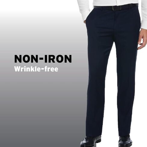 Savane Men's Performance Gabardine Dress Pant With Expandable Waistband, Flat Front No Iron Stretch Fabric in Saudi Arabia