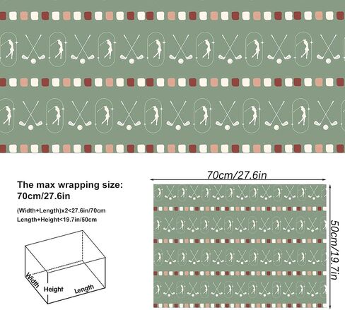 NARCSCHICHU 8 Pcs Golf Wrapping Paper Boho Style Gift Wrap for Birthday Holiday Baby Shower Golf Party - 19 X 27 Inches Per Sheet in Saudi Arabia