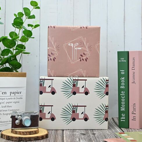 NARCSCHICHU 8 Pcs Golf Wrapping Paper Boho Style Gift Wrap for Birthday Holiday Baby Shower Golf Party - 19 X 27 Inches Per Sheet in Saudi Arabia