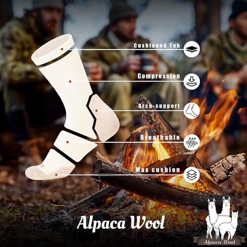 Alpaca Wool Boots Socks Men Women Thermal Warm Compression Cushioned Thick Winter Hunting Socks Hiking in Saudi Arabia