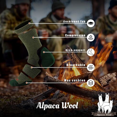 Alpaca Wool Boots Socks Men Women Thermal Warm Compression Cushioned Thick Winter Hunting Socks Hiking in Saudi Arabia