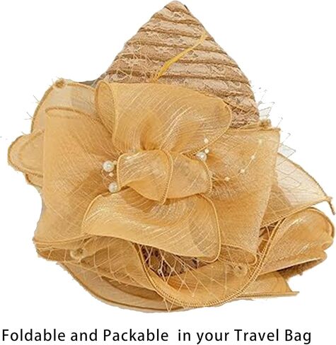 Women Kentucky-Organza Sun-Hat with Bow-Flower Church-Derby-Fascinators Bowler-Hat for Wedding Tea Party Cocktail Events in Saudi Arabia