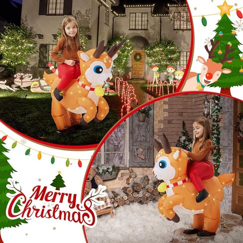 أزياء قابلة للنفخ للأطفال في عيد الميلاد مع ضوء LED لركوب الخيل المضحك للحفلات التنكرية in Kuwait