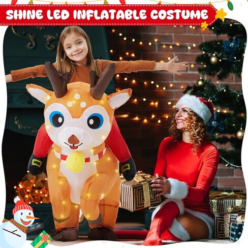 أزياء قابلة للنفخ للأطفال في عيد الميلاد مع ضوء LED لركوب الخيل المضحك للحفلات التنكرية in Kuwait