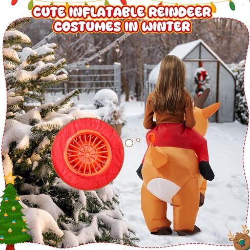 أزياء قابلة للنفخ للأطفال في عيد الميلاد مع ضوء LED لركوب الخيل المضحك للحفلات التنكرية in Kuwait