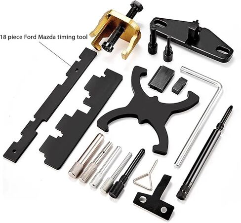 مجموعة أدوات توقيت المحرك مناسبة لأدوات قفل دولاب الموازنة لعمود الحدبات Ford Mazda 1.4 1.6 1.8 2.0 Di/TDCi/TDDi Escoboost 1.6 Ti-VCT 1.5/1.6 VVT Cam أداة تثبيت 303-1097 303-1550 303-1556 in Kuwait