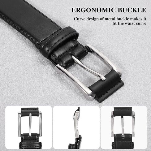 XZQTIVE Men's Dress Belt - Leather Belt for men, Men's Belt with Prong Buckle for Business and Casual in Saudi Arabia