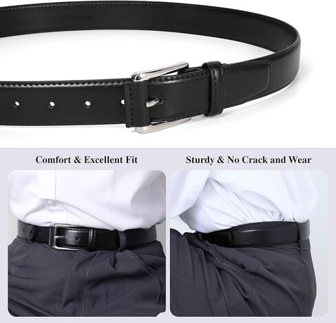 XZQTIVE Men's Dress Belt - Leather Belt for men, Men's Belt with Prong Buckle for Business and Casual in Saudi Arabia