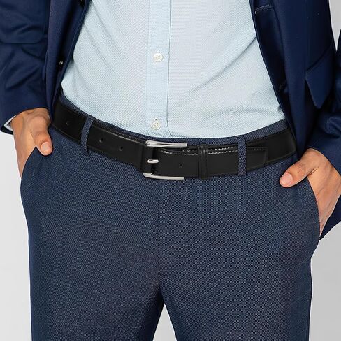 XZQTIVE Men's Dress Belt - Leather Belt for men, Men's Belt with Prong Buckle for Business and Casual in Saudi Arabia