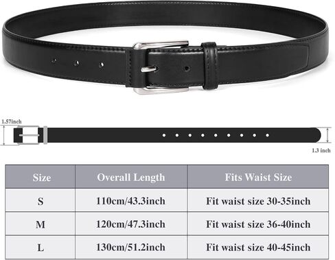 XZQTIVE Men's Dress Belt - Leather Belt for men, Men's Belt with Prong Buckle for Business and Casual in Saudi Arabia