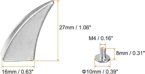 HARFINGTON 5set Cat Claw Spikes 27 x 16mm Horn Screw Rivets Leather-Craft Findings with Metal Screw Back Studs for Making Leather Custom Punk Style DIY Clothing Accessories, Silver Tone in Saudi Arabia
