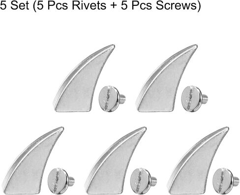 HARFINGTON 5set Cat Claw Spikes 27 x 16mm Horn Screw Rivets Leather-Craft Findings with Metal Screw Back Studs for Making Leather Custom Punk Style DIY Clothing Accessories, Silver Tone in Saudi Arabia