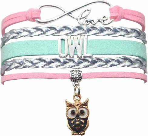 HCChanshi Owl Bracelet Cuff Infinity Love Cute Owl Gifts Owl Jewelry Bracelet Gifts For Owl lovers, Owl Teacher Gifts, Owl Friendship Gifts in Saudi Arabia