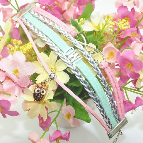 HCChanshi Owl Bracelet Cuff Infinity Love Cute Owl Gifts Owl Jewelry Bracelet Gifts For Owl lovers, Owl Teacher Gifts, Owl Friendship Gifts in Saudi Arabia
