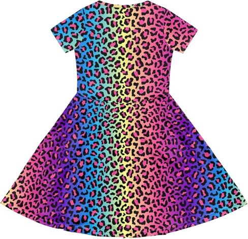 Uourmeti Casual Dress for Kids 2-3 Girls Summer Dresses Short Sleeve Midi Dress in Kuwait