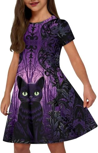 Uourmeti Casual Dress for Kids 2-3 Girls Summer Dresses Short Sleeve Midi Dress in Kuwait