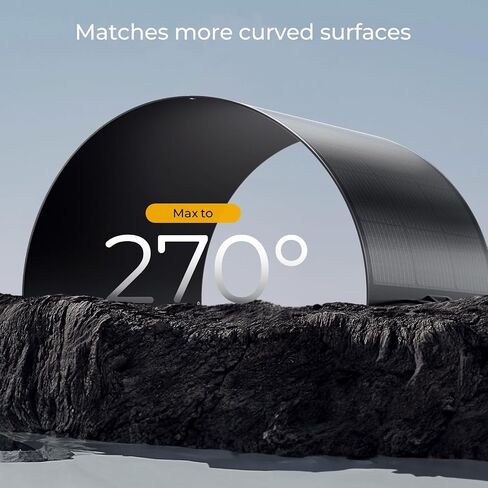 BougeRV Arch 200 Watts Fiberglass Flexible Solar Panel, Portable Bendable 12 Volts 10BB Mono Cell for RV Camping Home Boat Marine Curve Surface Black in Saudi Arabia