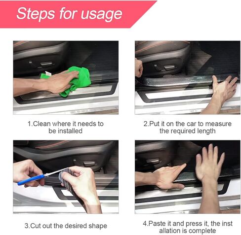 XINLIYA Car Door Entry Guard, Anti-Collision Adhensive Protector Tape, Scratch Cover for Car Door Sill, Rear Bumper, Handles, Fit for Most Vehicles, Auto Exterior Accessories (2" x 197", Black) in Saudi Arabia