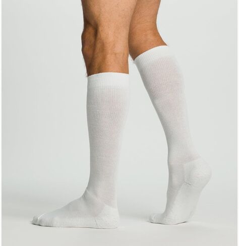 Sigvaris 18-25mmHg Mens Closed Toe Knee High Compression Sock, Large & Short, White in Saudi Arabia