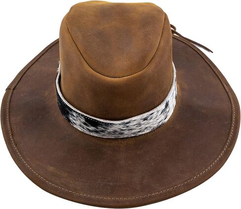 Adjustable Hatband for Cowboy Hats Handmade from Full Grain Leather, Rodeo Style, Furry in Kuwait
