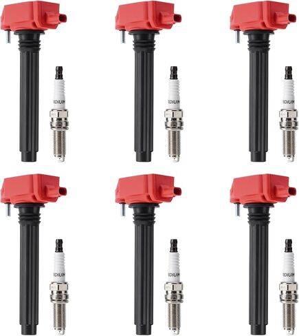 حزمة من 6 ملفات إشعال UF648 C1791 مع مجموعة قابس إشعال إيريديوم، متوافقة مع تاون آند كانتري جيب شيروكي رانجلر دودج أفينجر رام 1500 فولكس فاجن in Kuwait