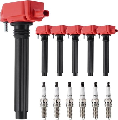 حزمة من 6 ملفات إشعال UF648 C1791 مع مجموعة قابس إشعال إيريديوم، متوافقة مع تاون آند كانتري جيب شيروكي رانجلر دودج أفينجر رام 1500 فولكس فاجن in Kuwait