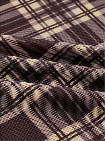 Floerns Women's Plaid Print A Line Skirts Mesh High Waisted Cute Long Skirt in Saudi Arabia