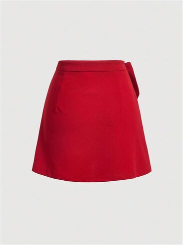 SweatyRocks Women's Bowknot Mini Skirt Ruched A Line High Waist Summer Skirts in Saudi Arabia