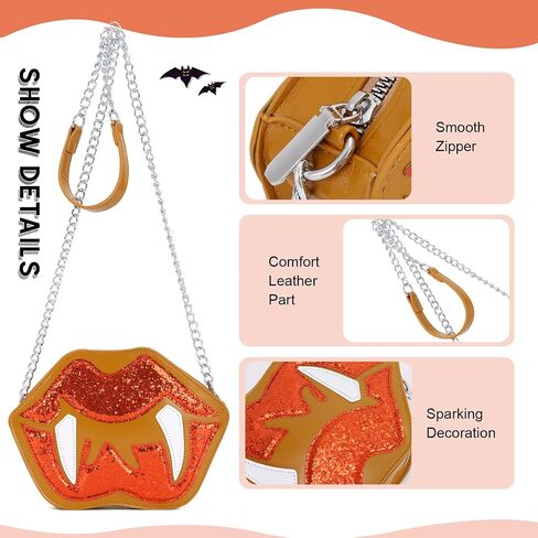 Oweisong Novelty Halloween Purse for Women Fun Shaped Lip Shoulder Bag Devil Handbag Ghost Crossbody Bag in Kuwait