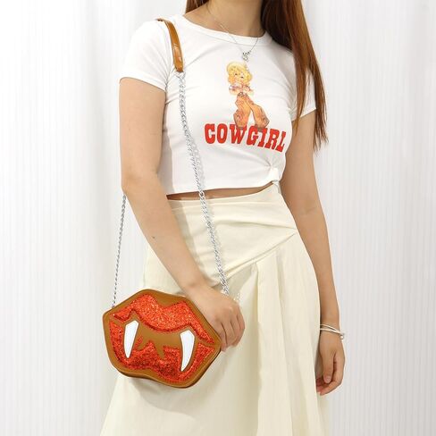 Oweisong Novelty Halloween Purse for Women Fun Shaped Lip Shoulder Bag Devil Handbag Ghost Crossbody Bag in Kuwait