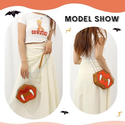 Oweisong Novelty Halloween Purse for Women Fun Shaped Lip Shoulder Bag Devil Handbag Ghost Crossbody Bag in Kuwait