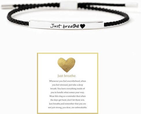 سوار Just Breathe للنساء، سوار شفاء من الفولاذ المقاوم للصدأ، هدية ملهمة وقلبية in Saudi Arabia
