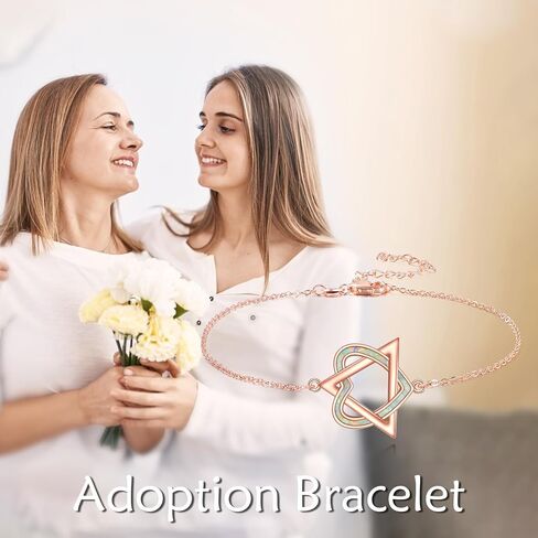YFN Adoption Bracelet Sterling Silver Adoption Symbol Charm Bracelet Stepmom Jewelry for Women Adoption Day Gifts in Saudi Arabia