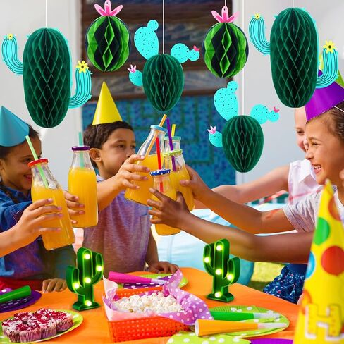 Frienda 9 قطع ديكورات حفلات الصبار، 6 قطع مركزية معلقة من الصبار، 3 مصابيح صبار LED، ديكور حفلات العيد، ديكور صحراوي لحفلات الصبار، ديكور الفصول الدراسية لديكور حفلات الصحراء المكسيكية in Saudi Arabia