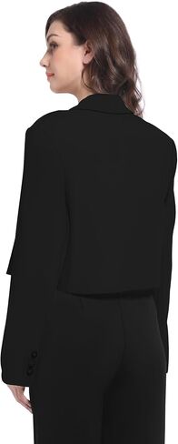 V VOCNI Women's Cropped Blazer Double Breasted Long Sleeve Business Casual Crop Jacket in Saudi Arabia