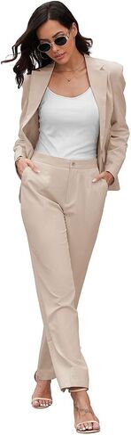 Women's Suits for Work Professional, 2 Piece Office Work Suit Set, Slim Fit One Button Blazer Jacket and Pants Set in Kuwait