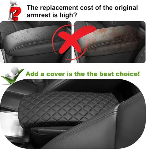Console Cover for Bronco 2021-2024 Leather Center Console Cover Armrest Cover with Pocket Prevent Dog Scratches Arm Rest Pad for Bronco Accessories 2 or 4 Door (for Bronco 21-24) in Saudi Arabia