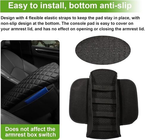 Console Cover for Bronco 2021-2024 Leather Center Console Cover Armrest Cover with Pocket Prevent Dog Scratches Arm Rest Pad for Bronco Accessories 2 or 4 Door (for Bronco 21-24) in Saudi Arabia