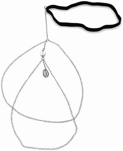 Fashion shell tassel double thigh chain women sexy beach bikini leg chain holiday elastic rope body chain jewelry in Saudi Arabia