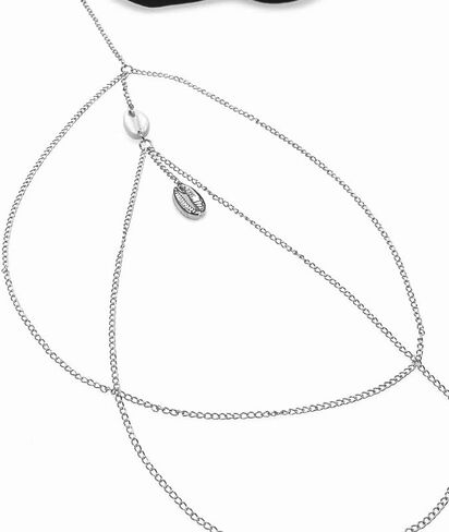 Fashion shell tassel double thigh chain women sexy beach bikini leg chain holiday elastic rope body chain jewelry in Saudi Arabia