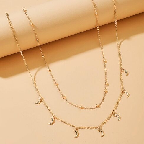 YienDoo Sexy Moon Waist Chain Boho Multi-Layered 3D Crescent Moon Pendant Body Chain Bikini Chain Belly Chain Belt Chain Stomach Chain Fashion Gold Body Jewelry Chain Gifts for Women and Girls in Saudi Arabia