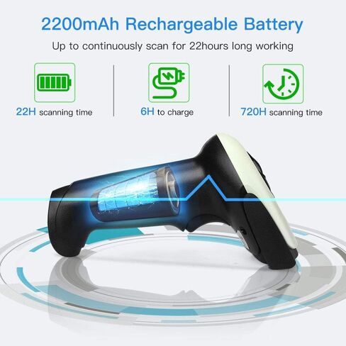 Eyoyo QR Code Scanner Bluetooth Barcode Scanner, Portable Back Clip Wireless 1D 2D UPC ISBN Inventory Barcode Reader PDF417 Data Matrix Code Compatible with iPhone, Android Phone in Kuwait