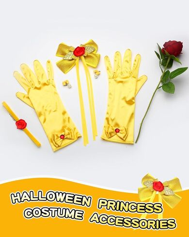 5 Pieces Halloween Yellow Princess Costume Accessories for Yellow Dress Halloween Dress Up Accessories for Women in Saudi Arabia